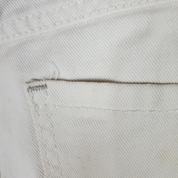 Free People Runaway Slouch Cutoffs Button Fly Cream Denim Size 24 Festival - Picture 13 of 16